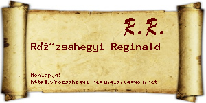 Rózsahegyi Reginald névjegykártya